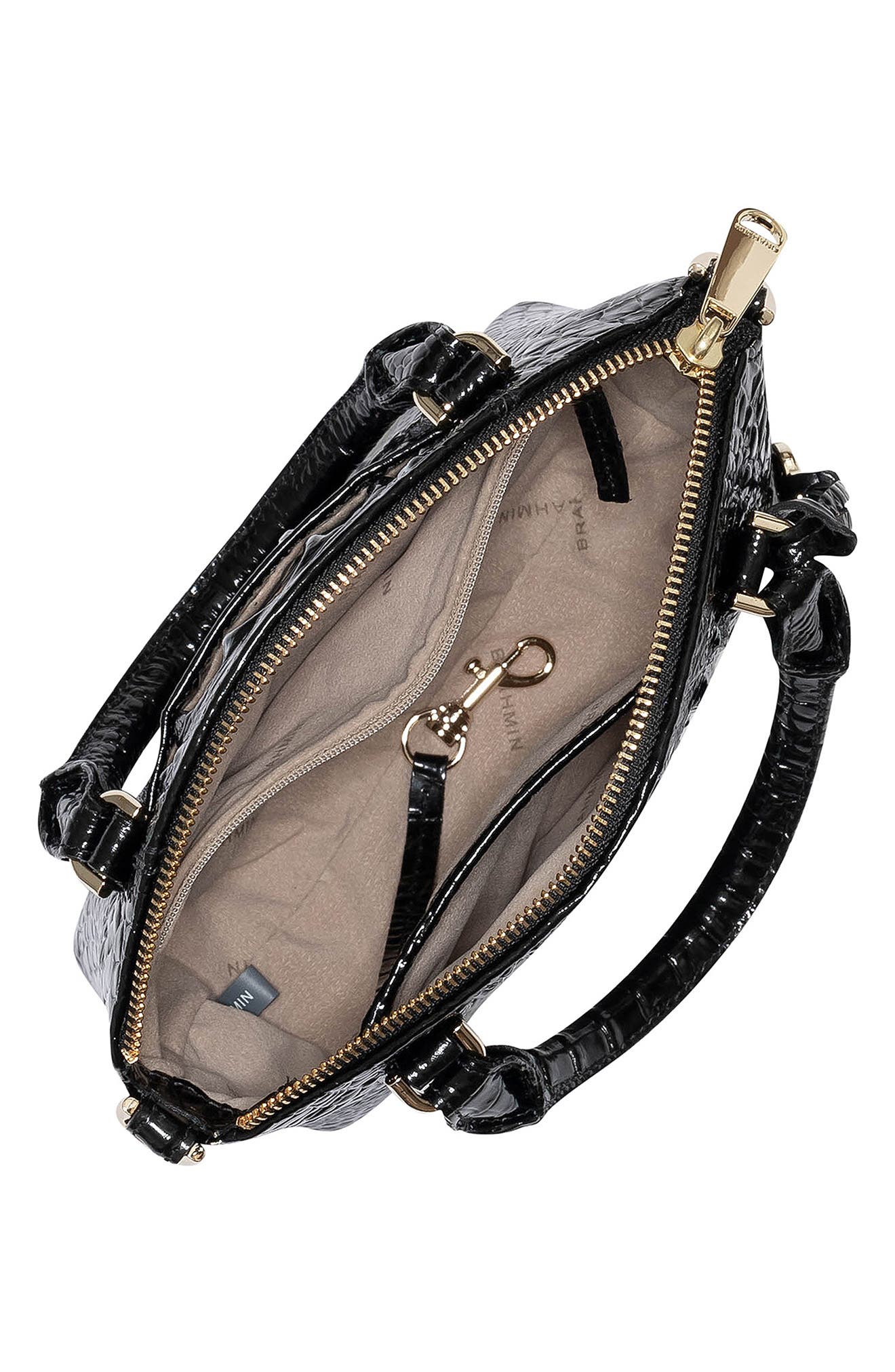 Brahmin Mini Duxie Croc Embossed Leather Crossbody Bag, Alternate, color, 