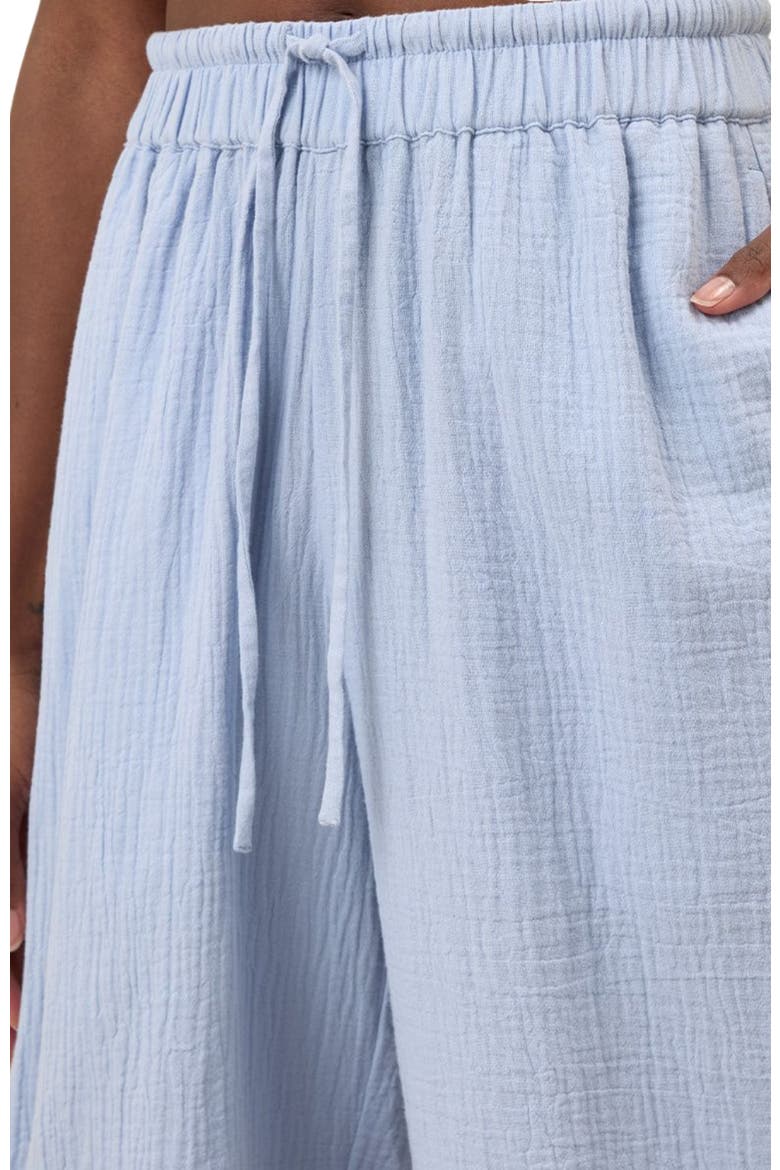 Organic Cotton Coastal Double Gauze Split Hem Pant, Alternate, color, Cornflower Blue