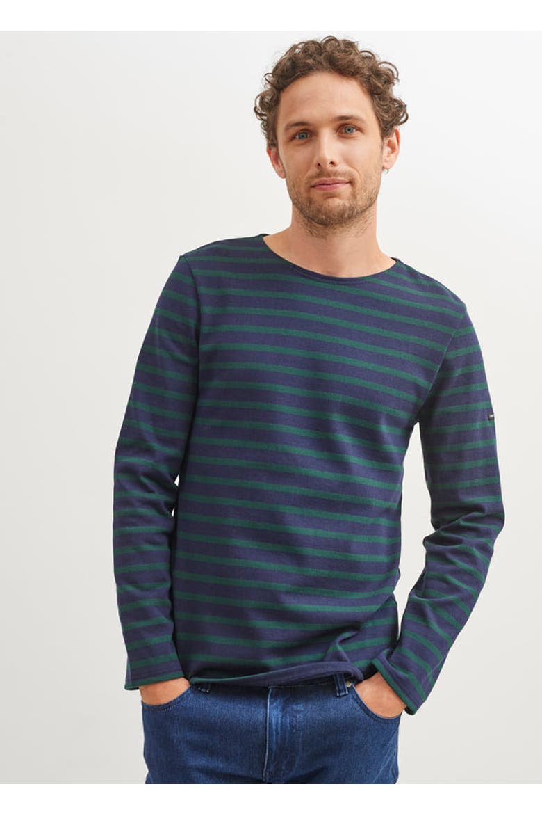 MERIDIEN MODERNE - Original Heavyweight Breton Shirt, Alternate, color, navy/pine green
