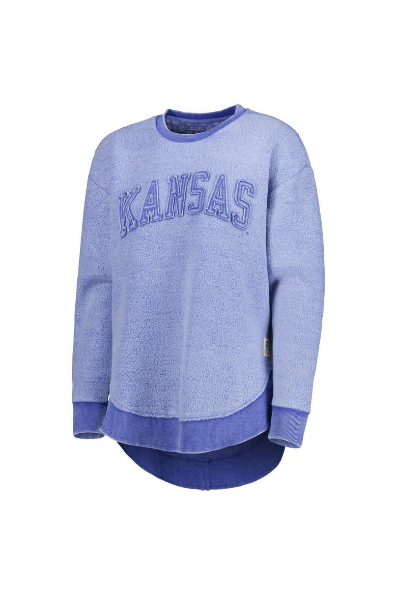 Women's Pressbox Royal Kansas Jayhawks Ponchoville Pullover Sweatshirt, Alternate, color, Royal