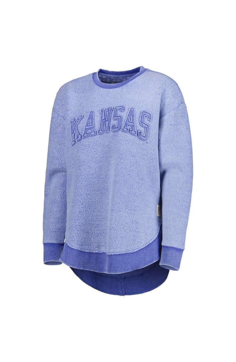 PRESSBOX Women's Pressbox Royal Kansas Jayhawks Ponchoville Pullover Sweatshirt, Alternate, color, Royal