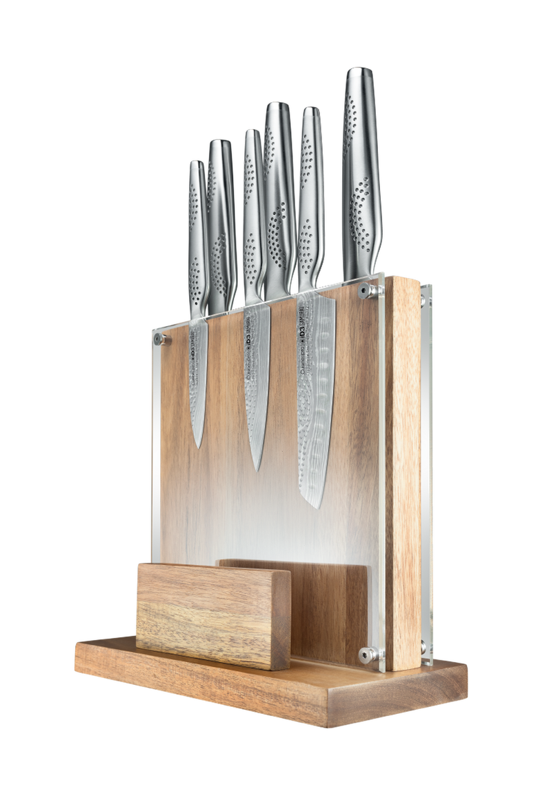 iD3® SAMURAI® Sato 7-Piece Knife Block With Cutting Board, Main, color, Silver