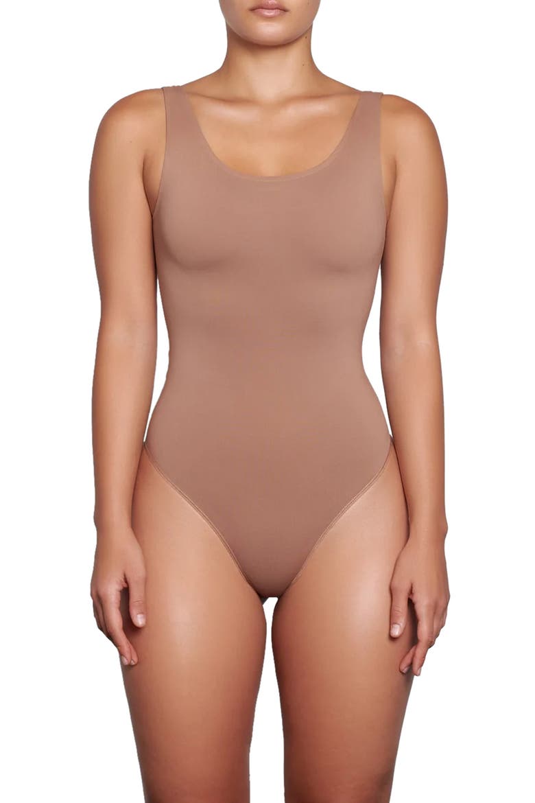 Soft Smoothing Seamless Thong Bodysuit, Main, color, SIENNA