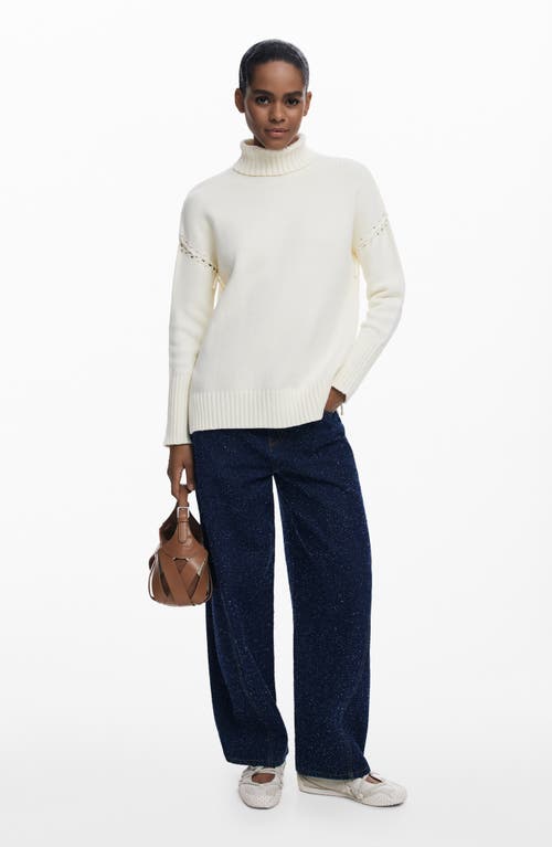 Desigual Laced Sleeve Turtleneck Sweater In Multi