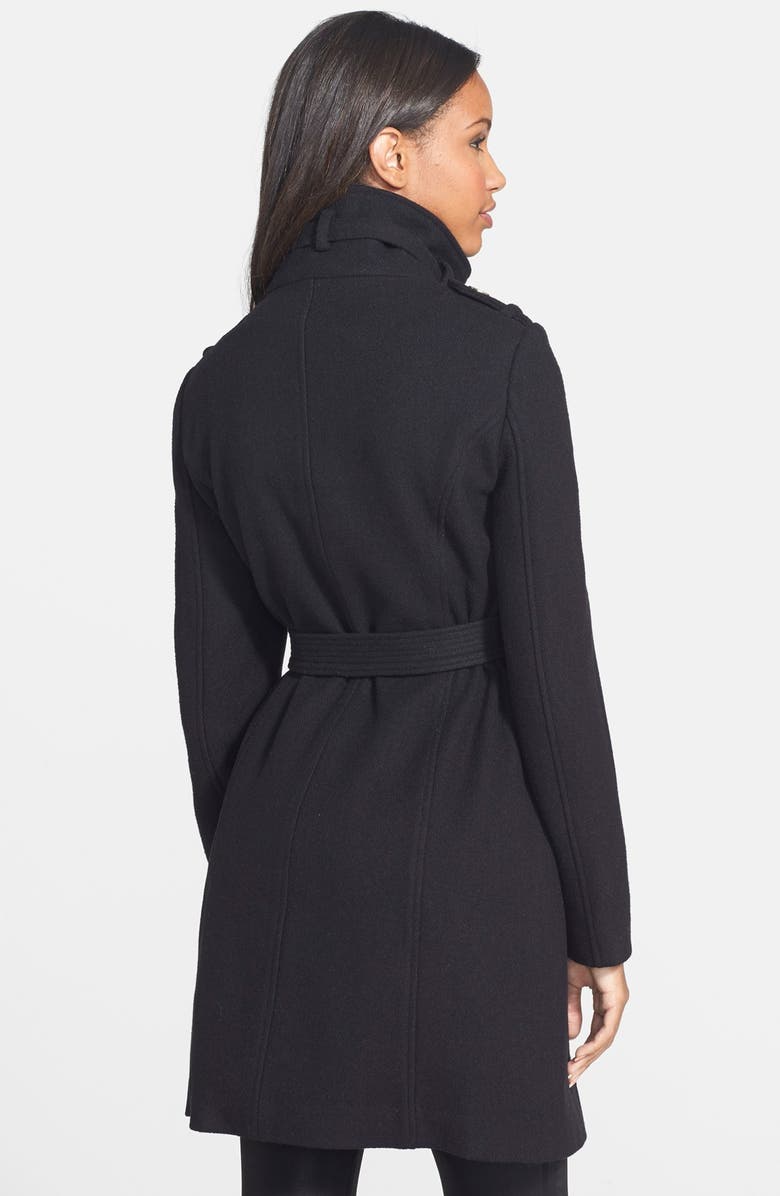 MICHAEL Michael Kors Stand Collar Wool Blend Trench Coat, Alternate, color, 