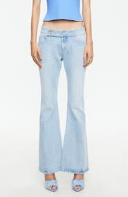 LIONESS Hilton Button Tab Straight Leg Jeans