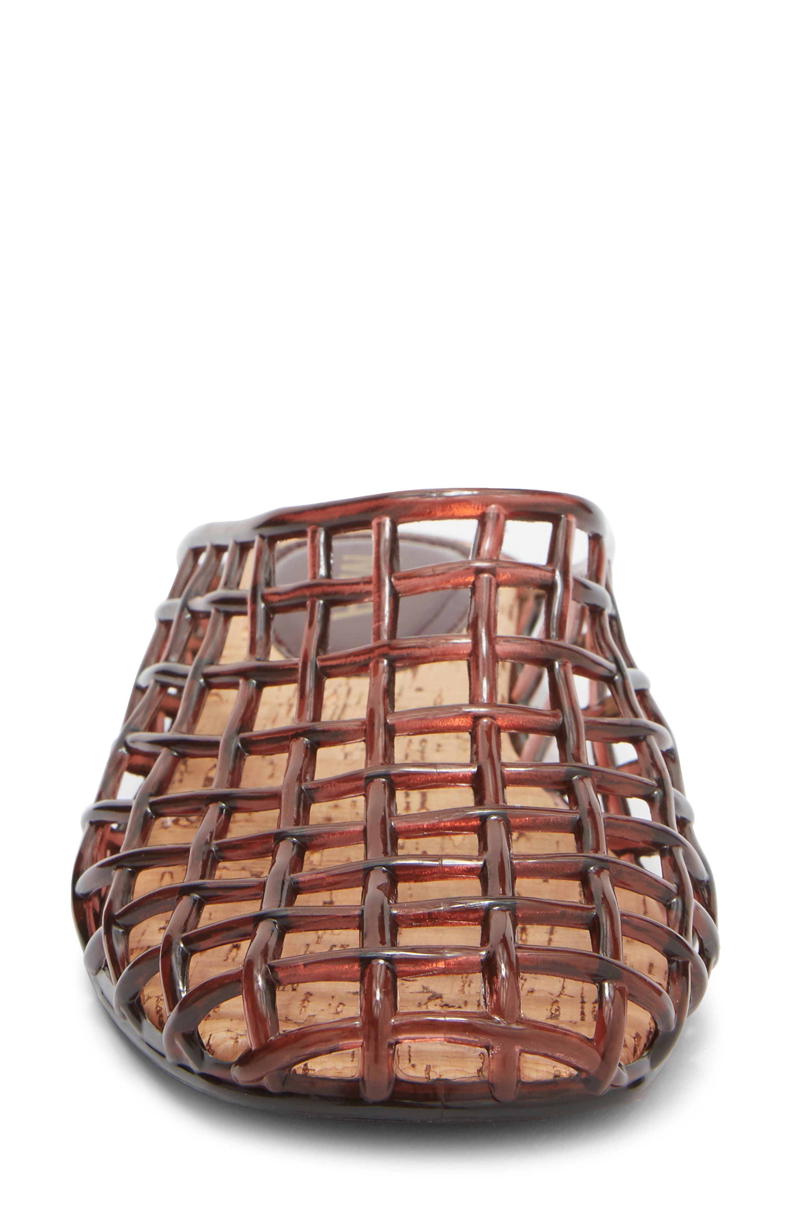 Sophie Clear Woven Mule, Alternate, color, BROWN PVC