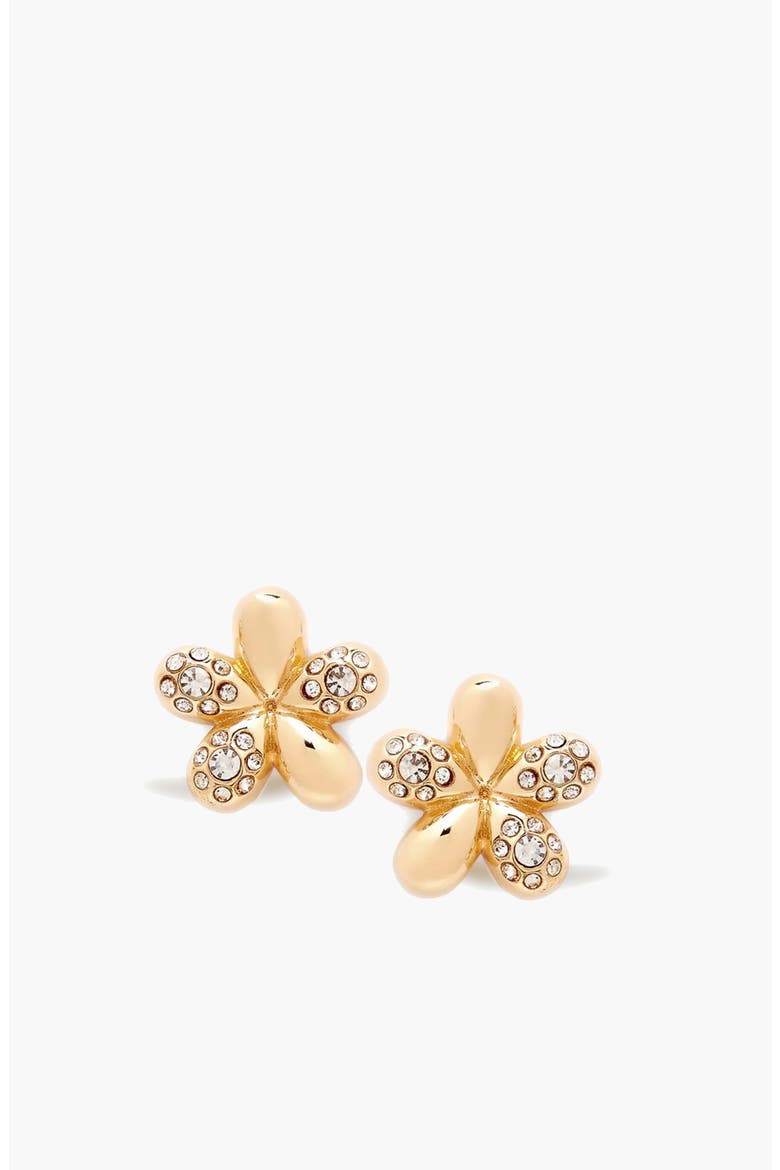 Luna Mini Flower Crystal Stud Earring in Gold, Alternate, color, Gold