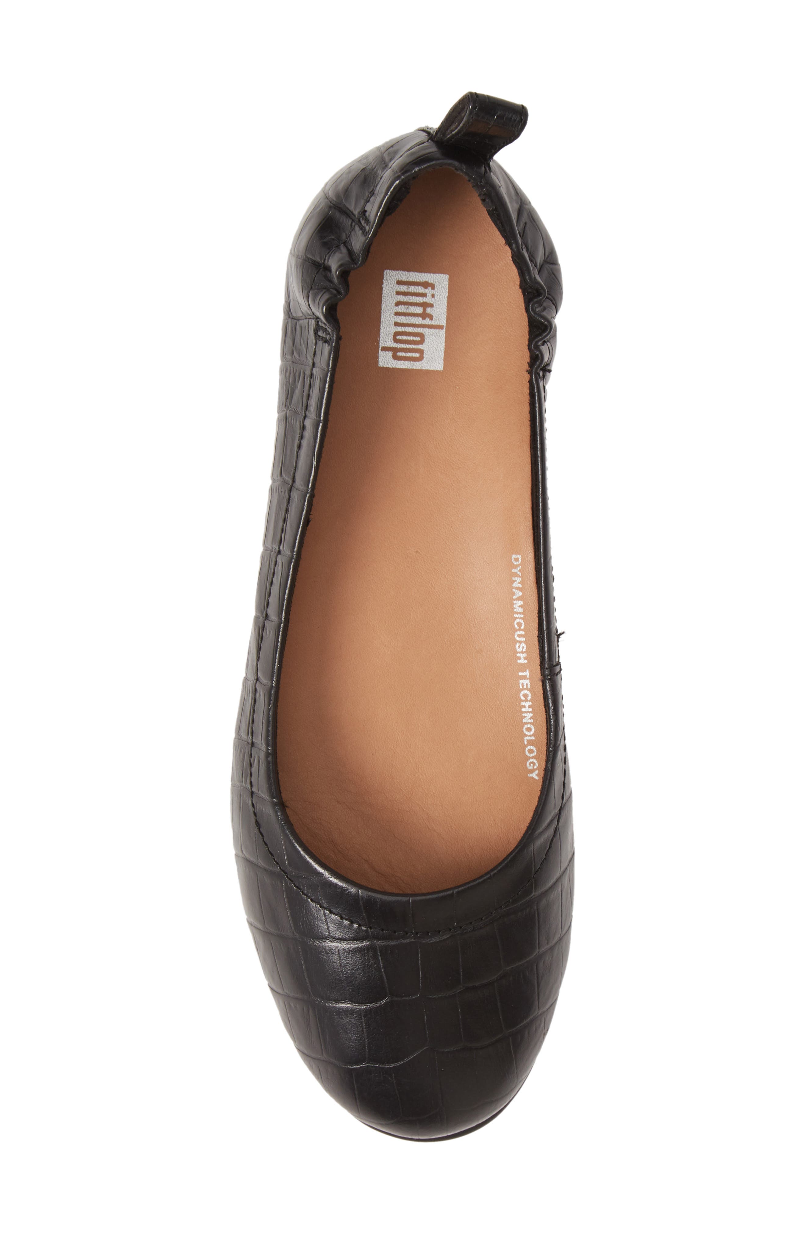 FitFlop Allegro Croc Embossed Ballet Flat, Alternate, color, 