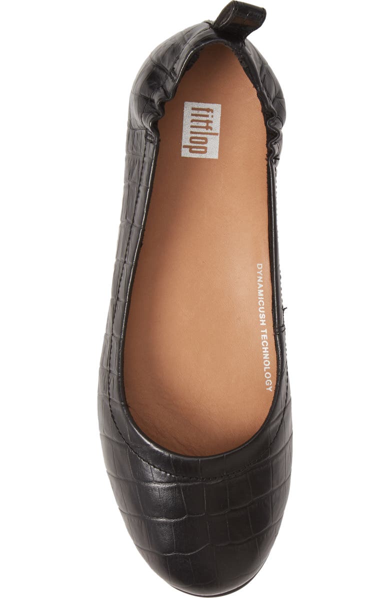 FitFlop Allegro Croc Embossed Ballet Flat, Alternate, color,