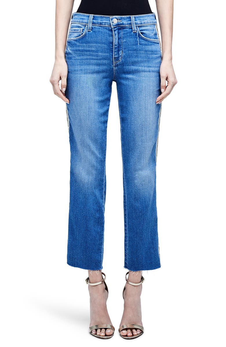 L'AGENCE Sada High Waist Tape Outseam Crop Slim Jeans, Main, color, 