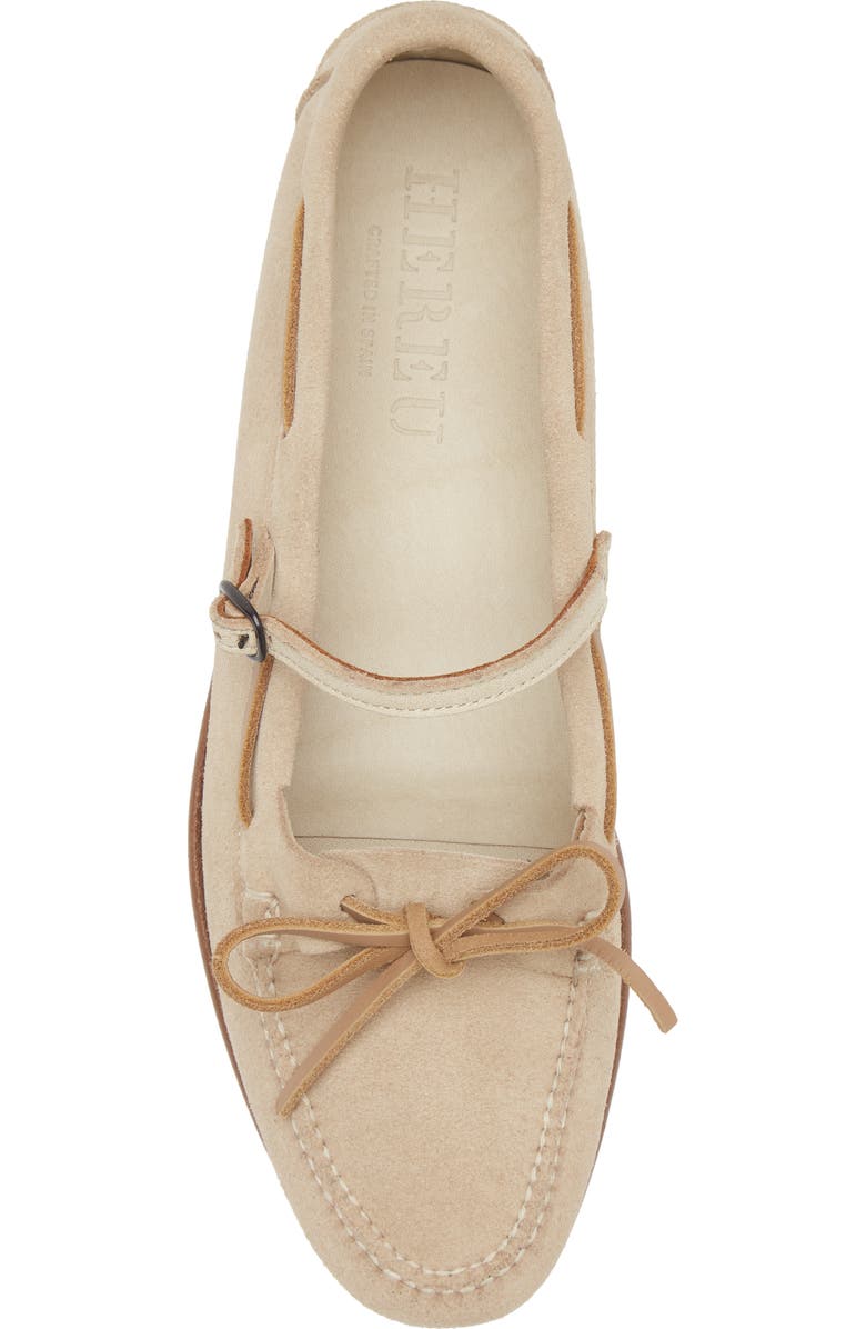HEREU Lorea Moc Toe Mary Jane Loafer, Alternate, color, Beige