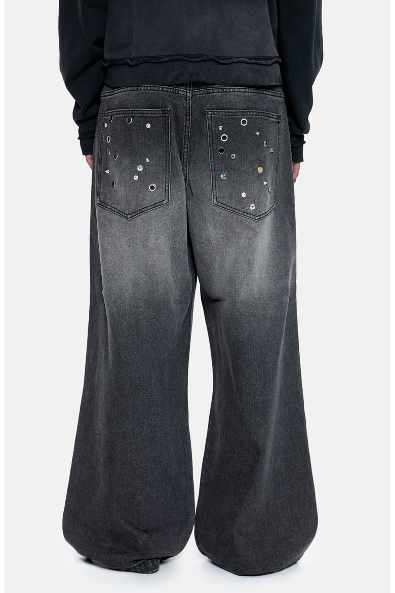 Trixa Jewel Studded Colossus Jeans, Alternate, color, BLACK