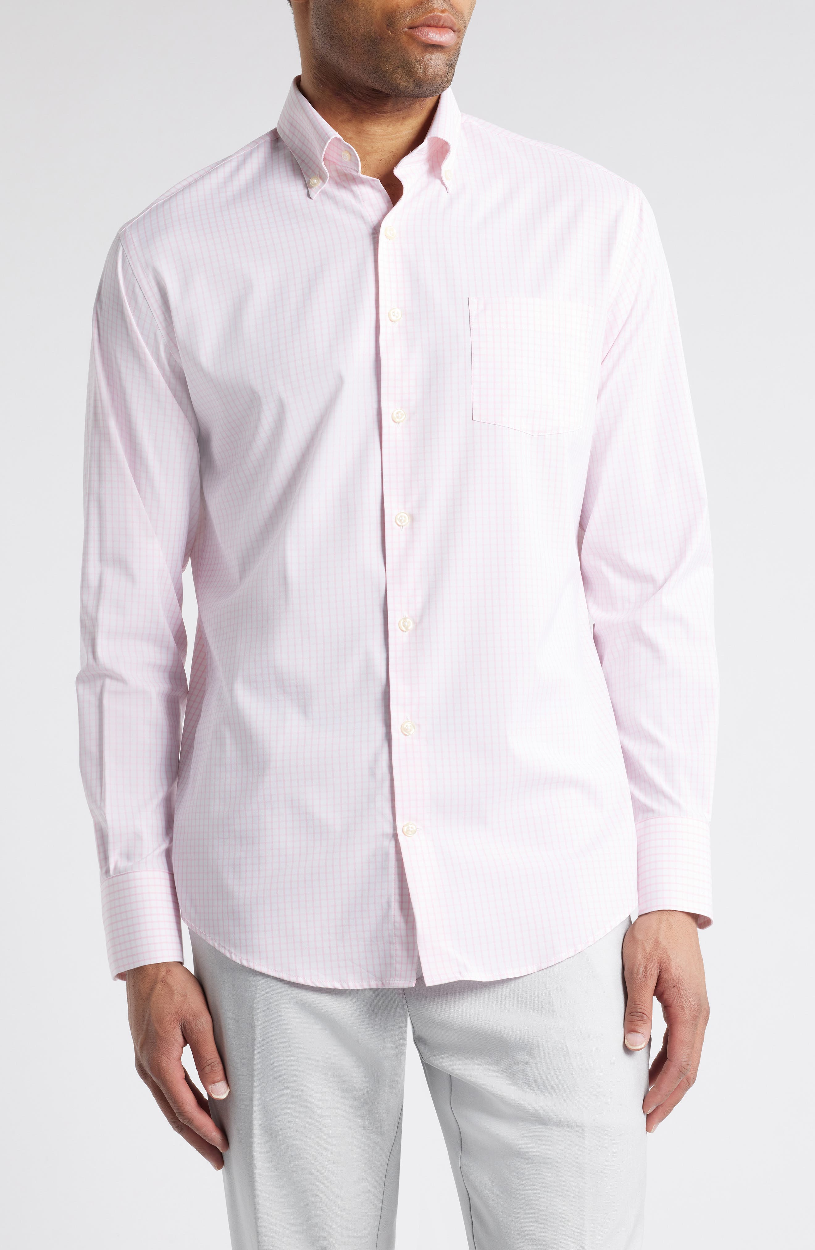 Peter Millar Hanford Check Performance Twill Button-Down Shirt