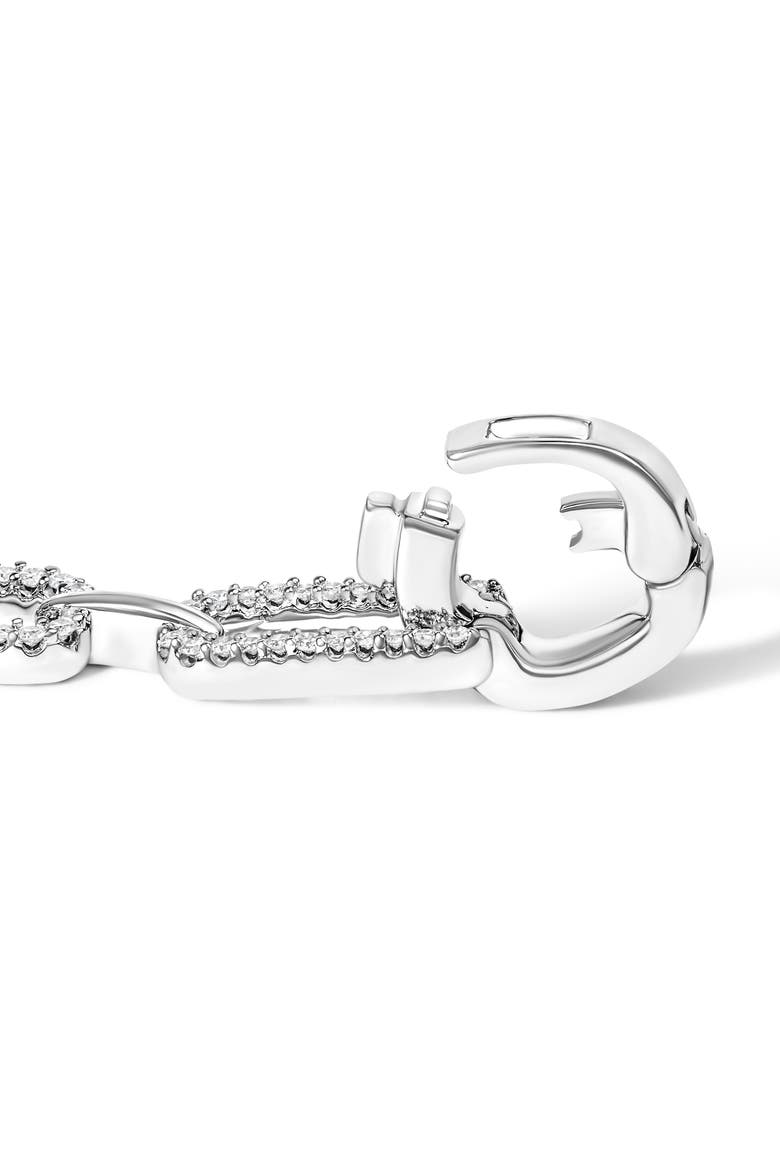 14K White Gold 1.00 Cttw Paperclip Link Bracelet, Alternate, color, White