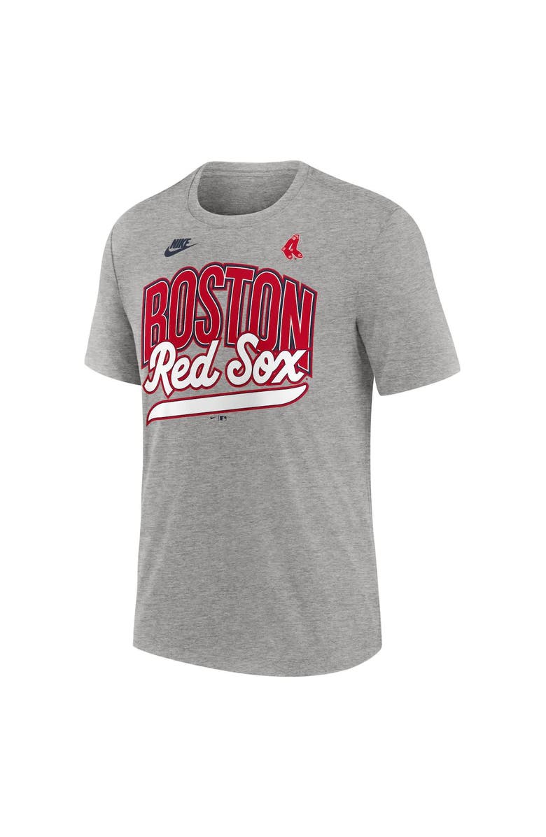 Nike Men's Nike Heather Gray Boston Red Sox Cooperstown Collection Retro Tri-Blend T-Shirt, Alternate, color, Heather Gray