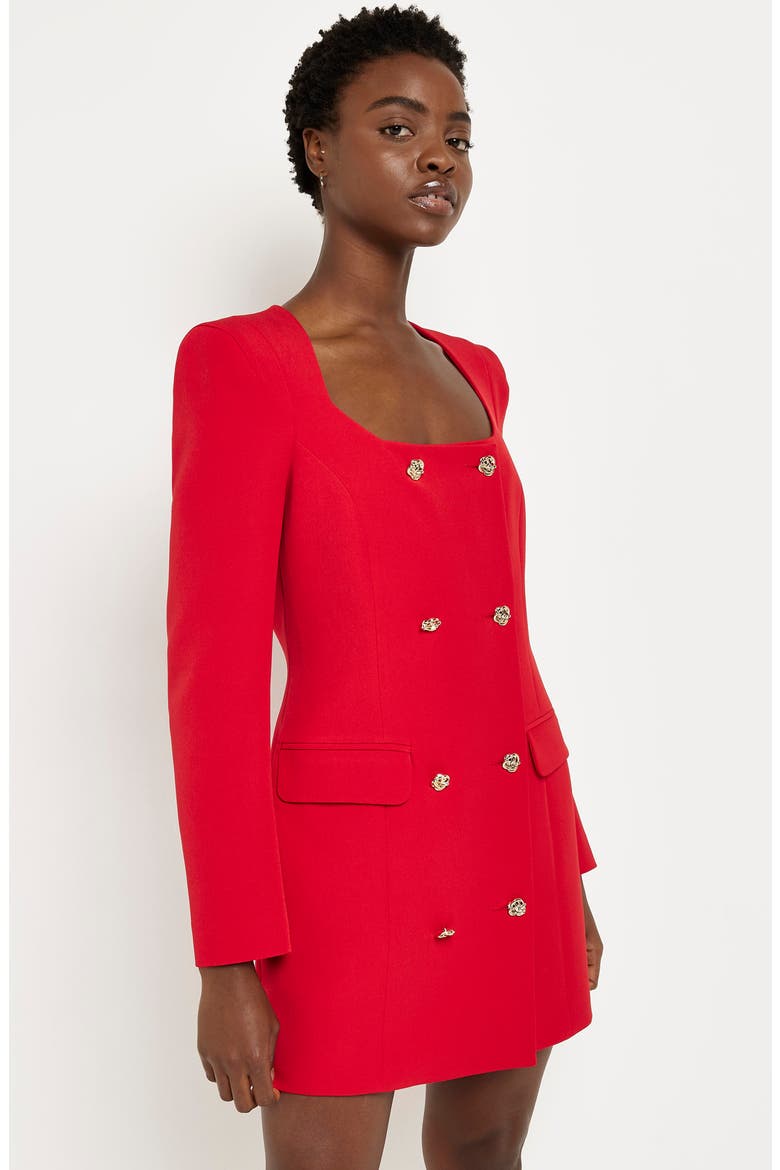 Double Breasted Blazer Dress, Alternate, color, RED