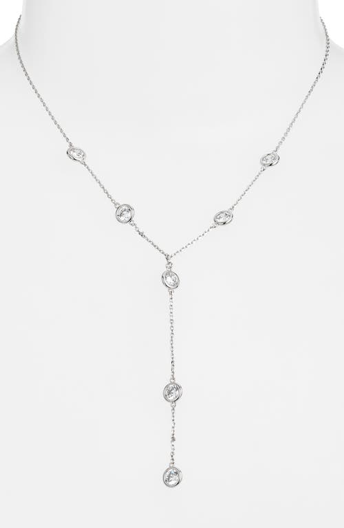 Nordstrom Cubic Zirconia Station Y Necklace In Metallic