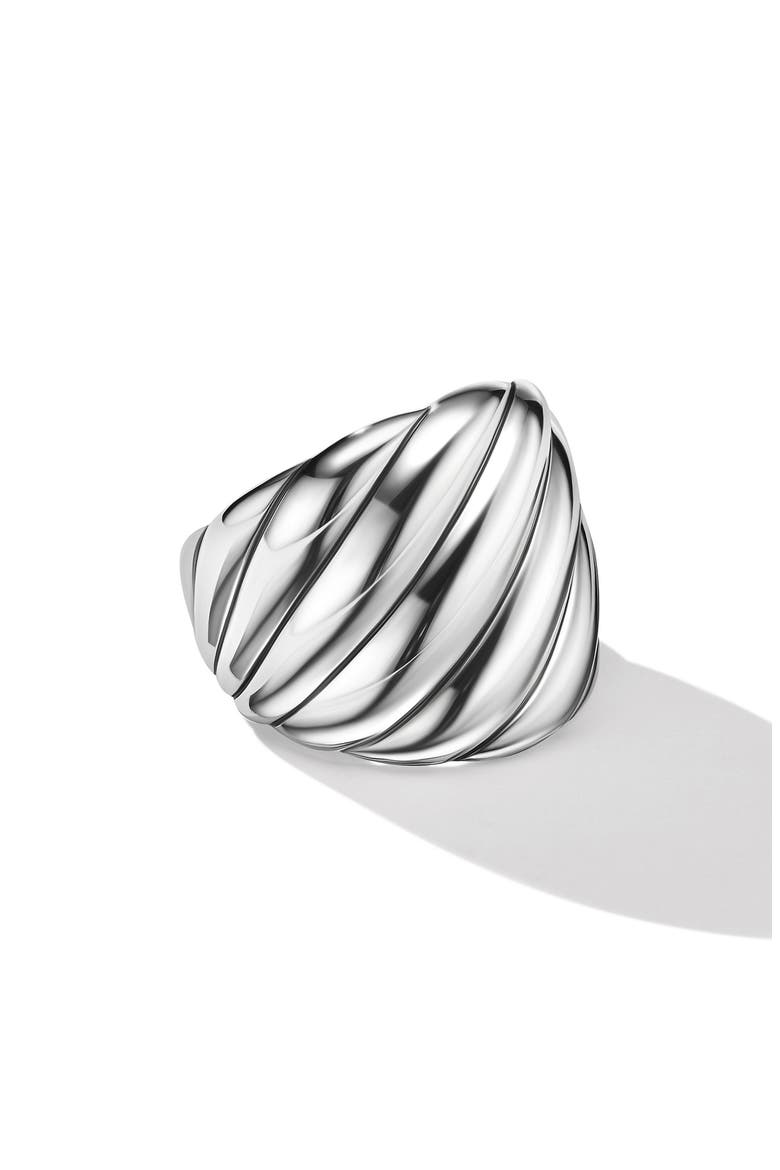 Sculpted Cable Ring in Sterling Silver, 21mm, Main, color, SILVER