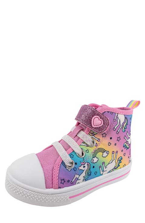 Rainbow Hi Top Athletic Shoe (Toddler)