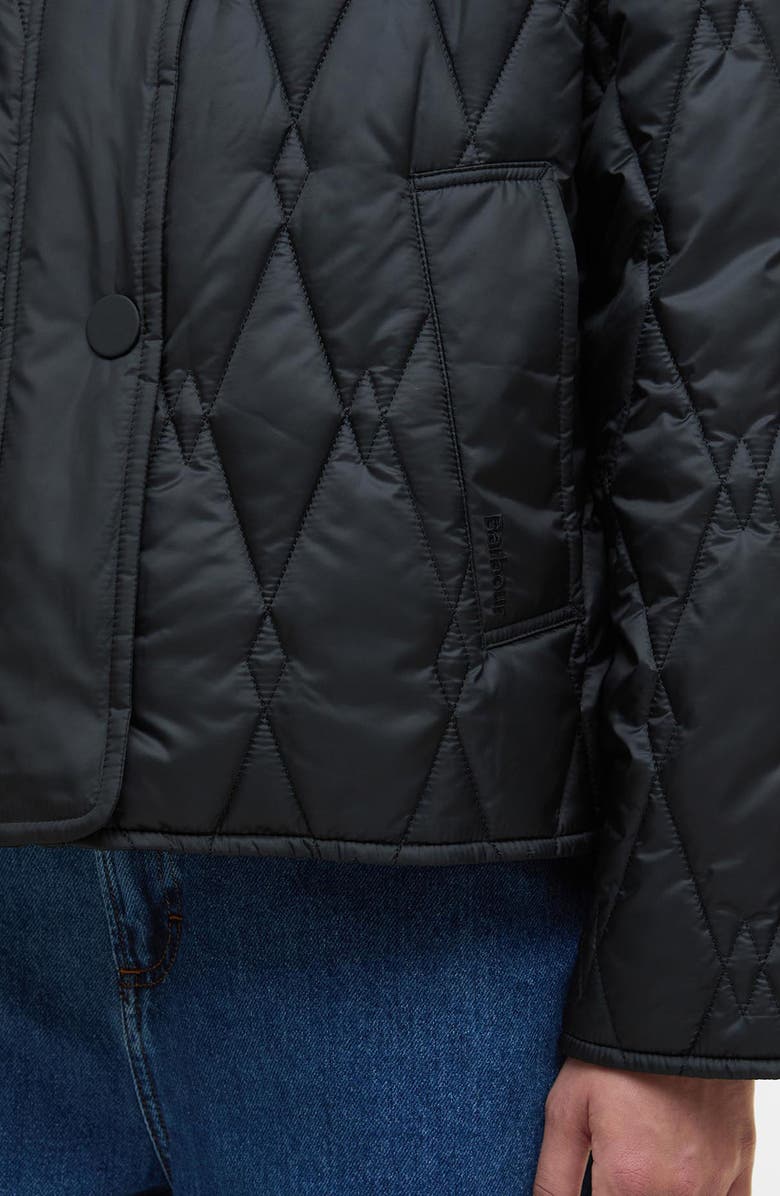 Barbour Bernadette Quilted Barn Jacket, Alternate, color, Black/ Onyx Tartan