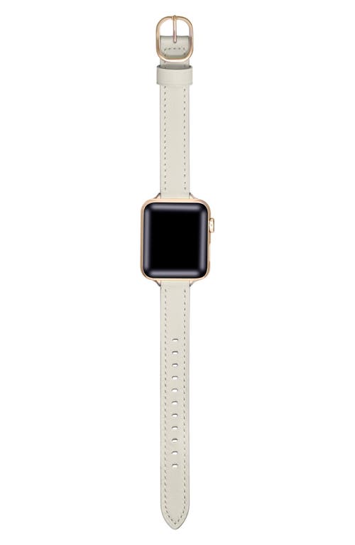 The Posh Tech Carmen Skinny Leather Apple Watch® Watchband In White