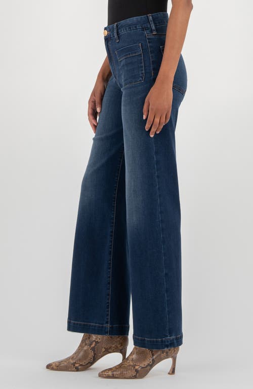Kut From The Kloth Meg Patch Pocket High Waist Wide Leg Jeans In Blue