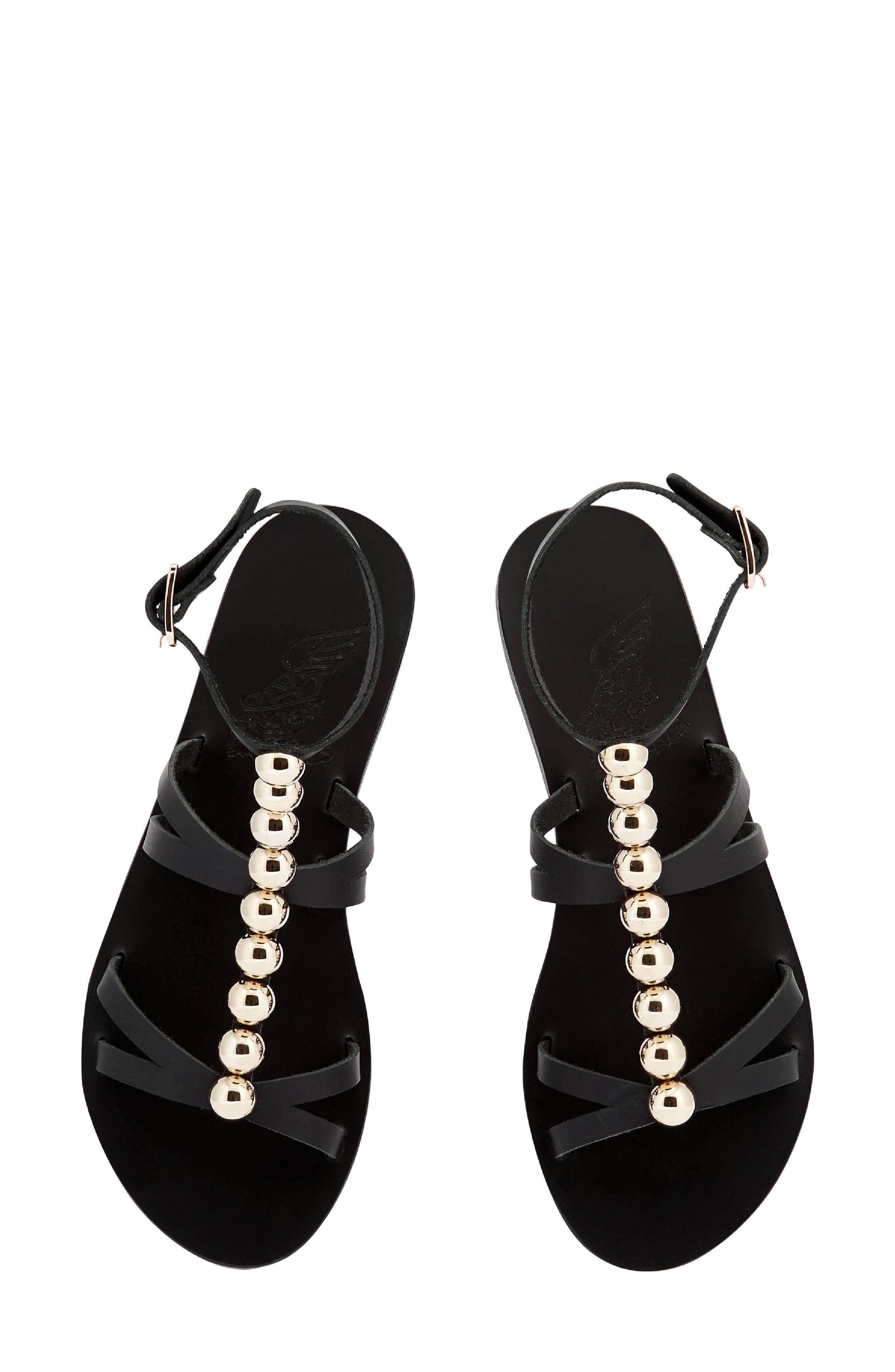 Ancient Greek Sandals Doris Embellished Ankle Strap Sandal, Alternate, color, Gold