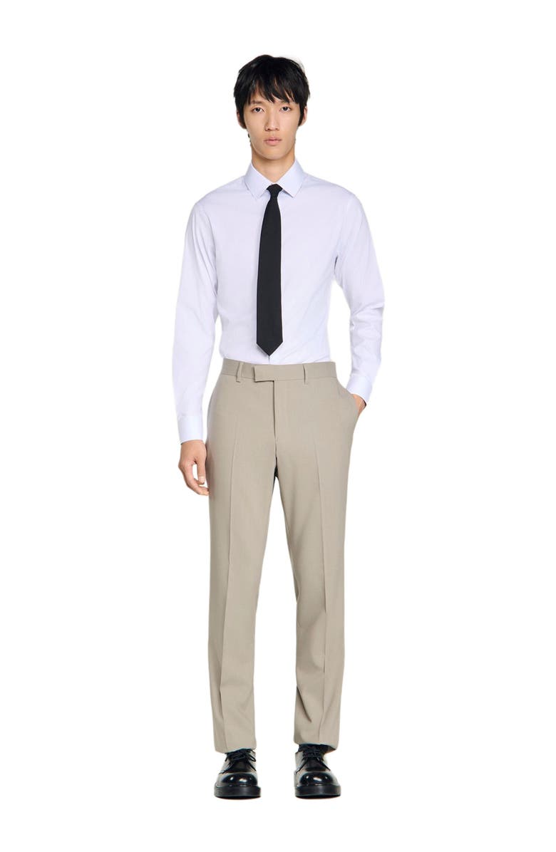 SANDRO Wool suit trousers, Alternate, color, Aluminum