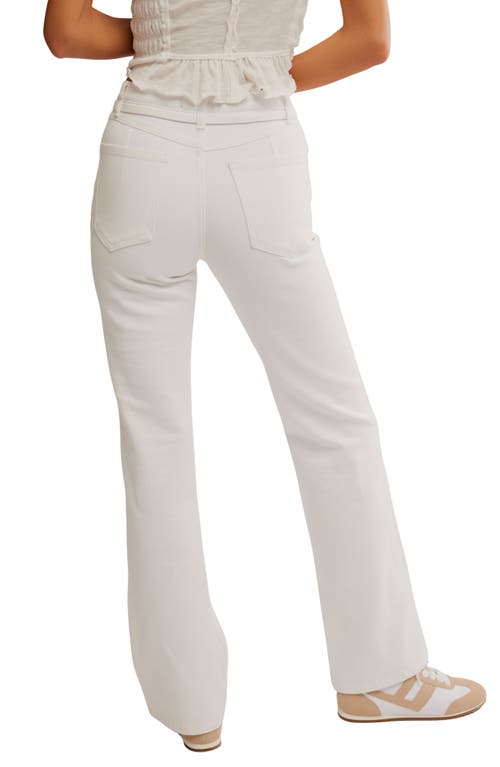 Free People Sabine Belted Slim Bootcut Jeans In Optic White