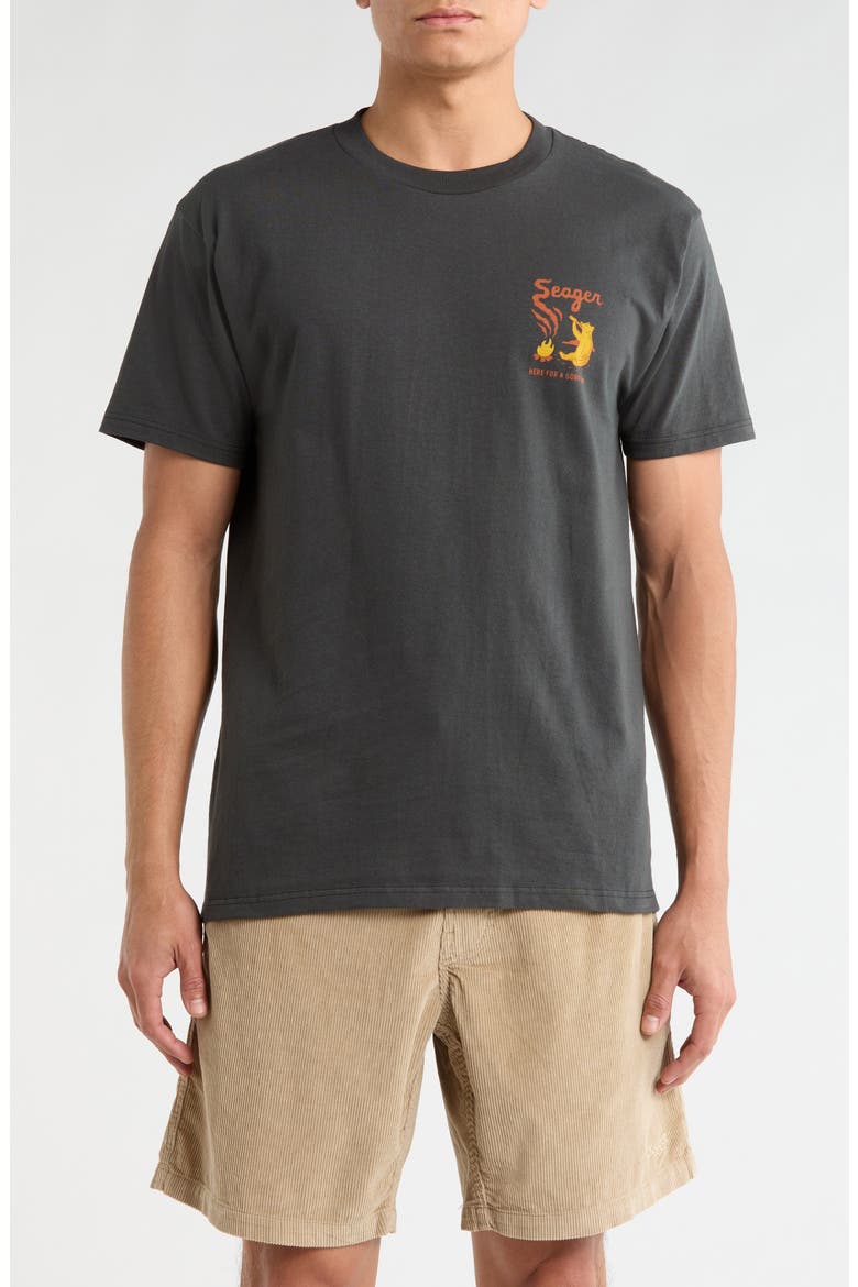 Smokey Graphic Print Cotton T-Shirt, Main, color, COAL