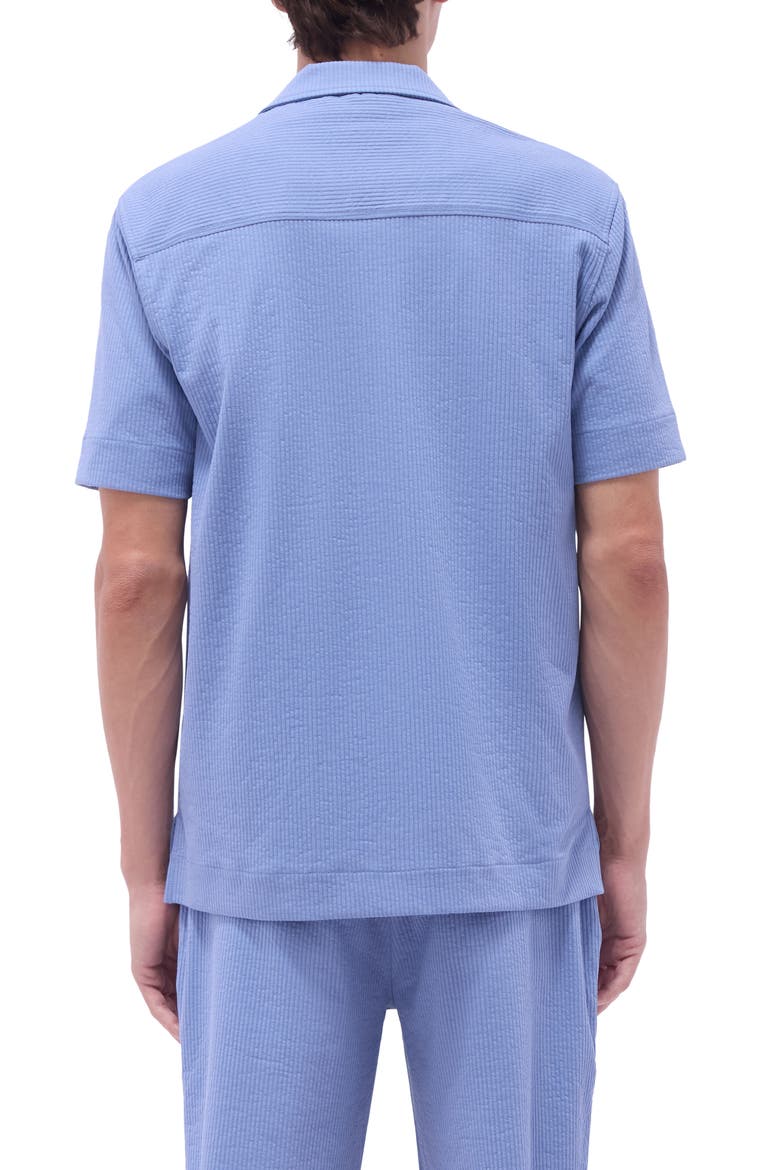Camp Collar Short Sleeve Button-Up Shirt, Alternate, color, AIR BLUE