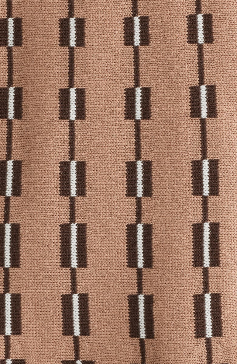 Ming Wang Vertical Stripe Sheer Sleeve Knit Top, Alternate, color, Warm Taupe/ Dark Umber/ Ivory