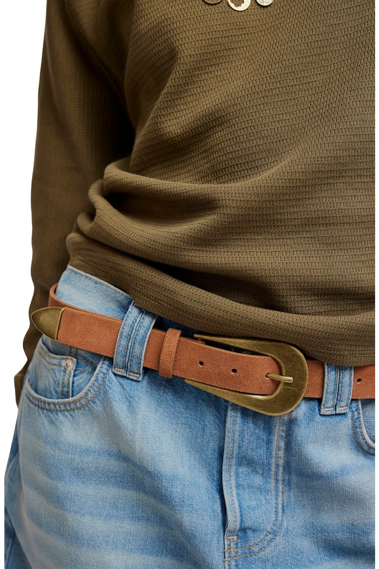 Cannon Suede Belt, Alternate, color, COGNAC