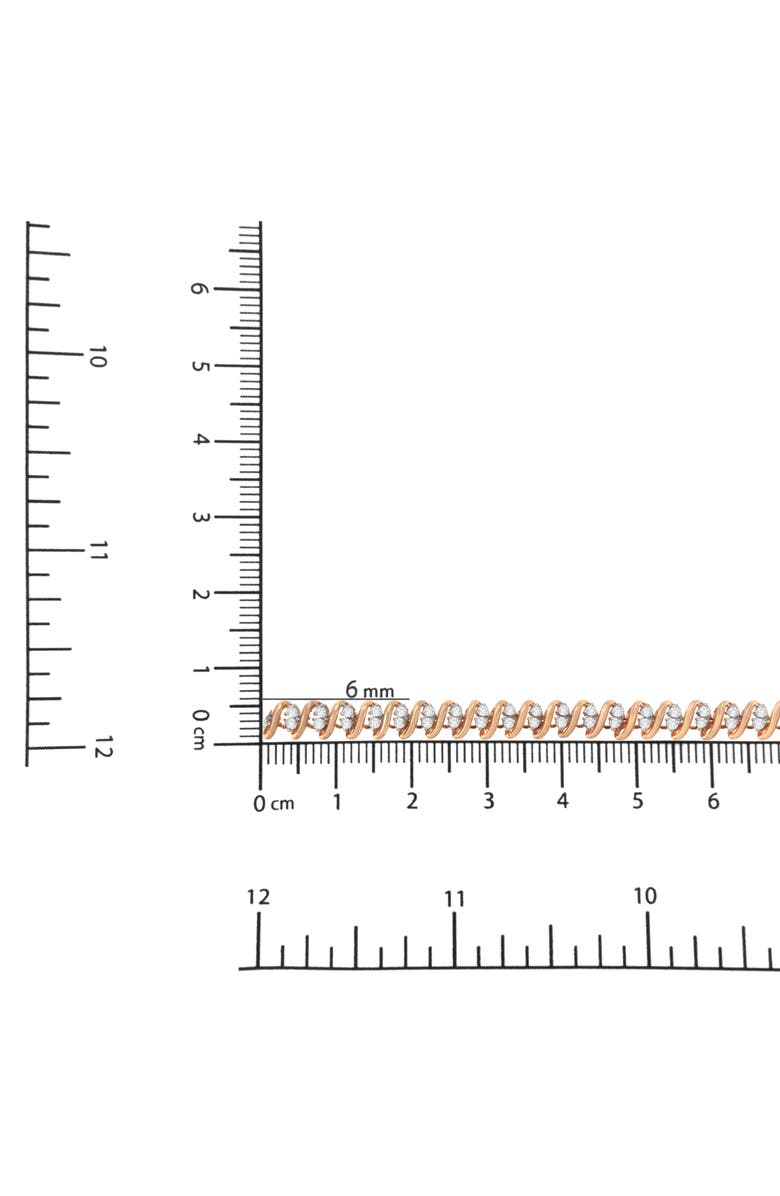 Haus of Brilliance 14KT Rose Gold Plated Silver Diamond S Link Tennis Bracelet, Alternate, color, Pink