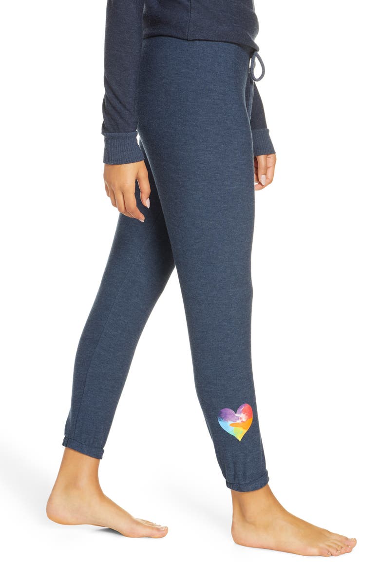 Chaser Rainbow Heart Knit Lounge Jogger Pants, Alternate, color, 
