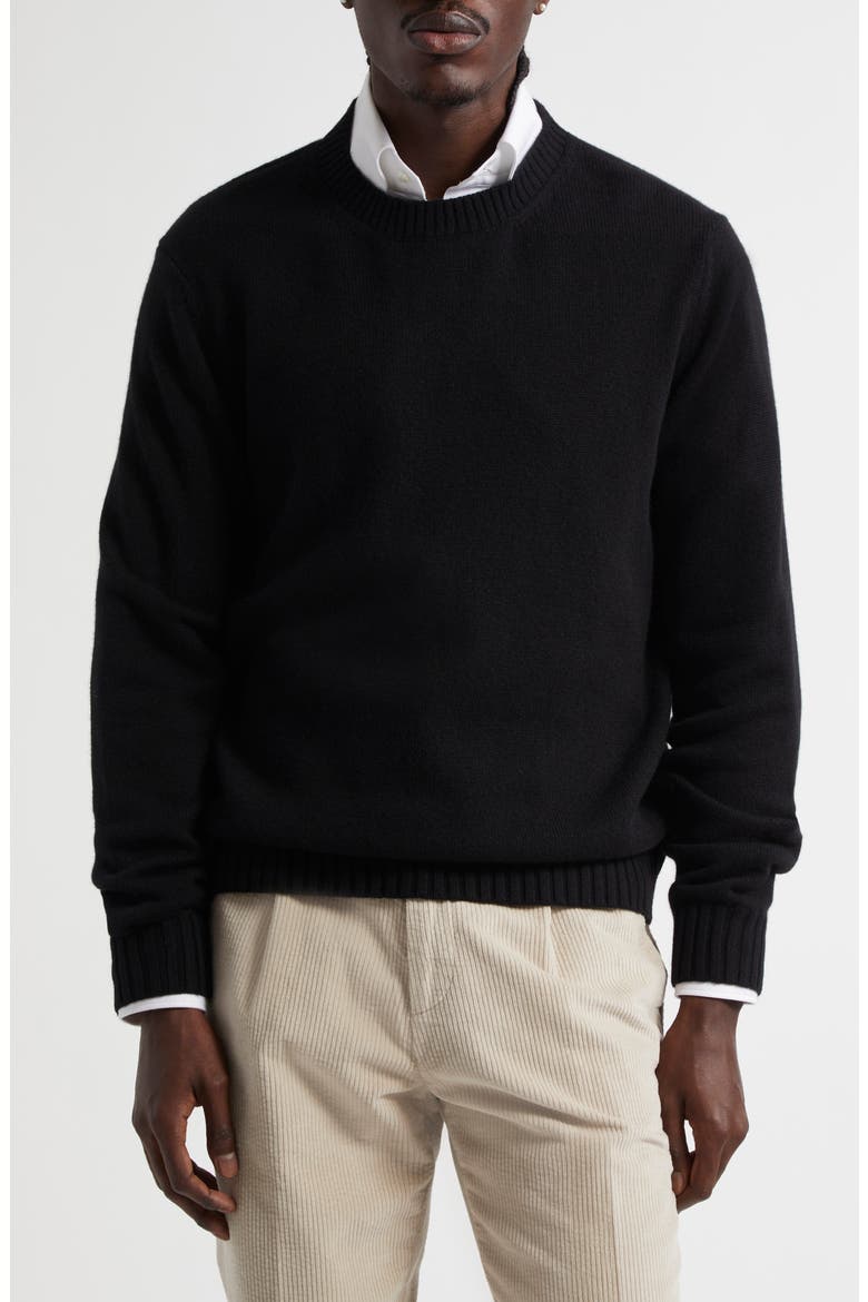 Cashmere Crewneck Sweater, Main, color, BLACK