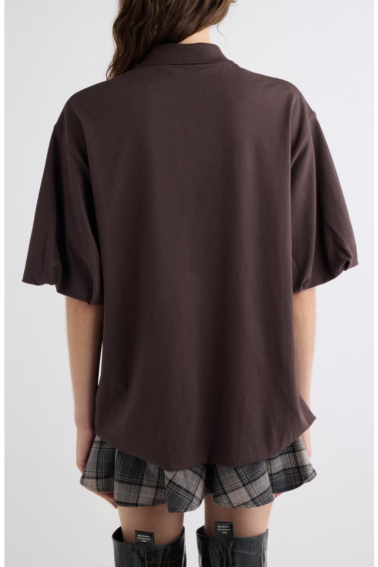 Eteddy Bubble Hem Polo, Alternate, color, DARK BROWN