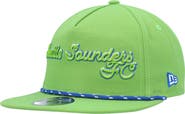 New Era Men's New Era Rave Green Seattle Sounders FC Script Golfer Adjustable Hat