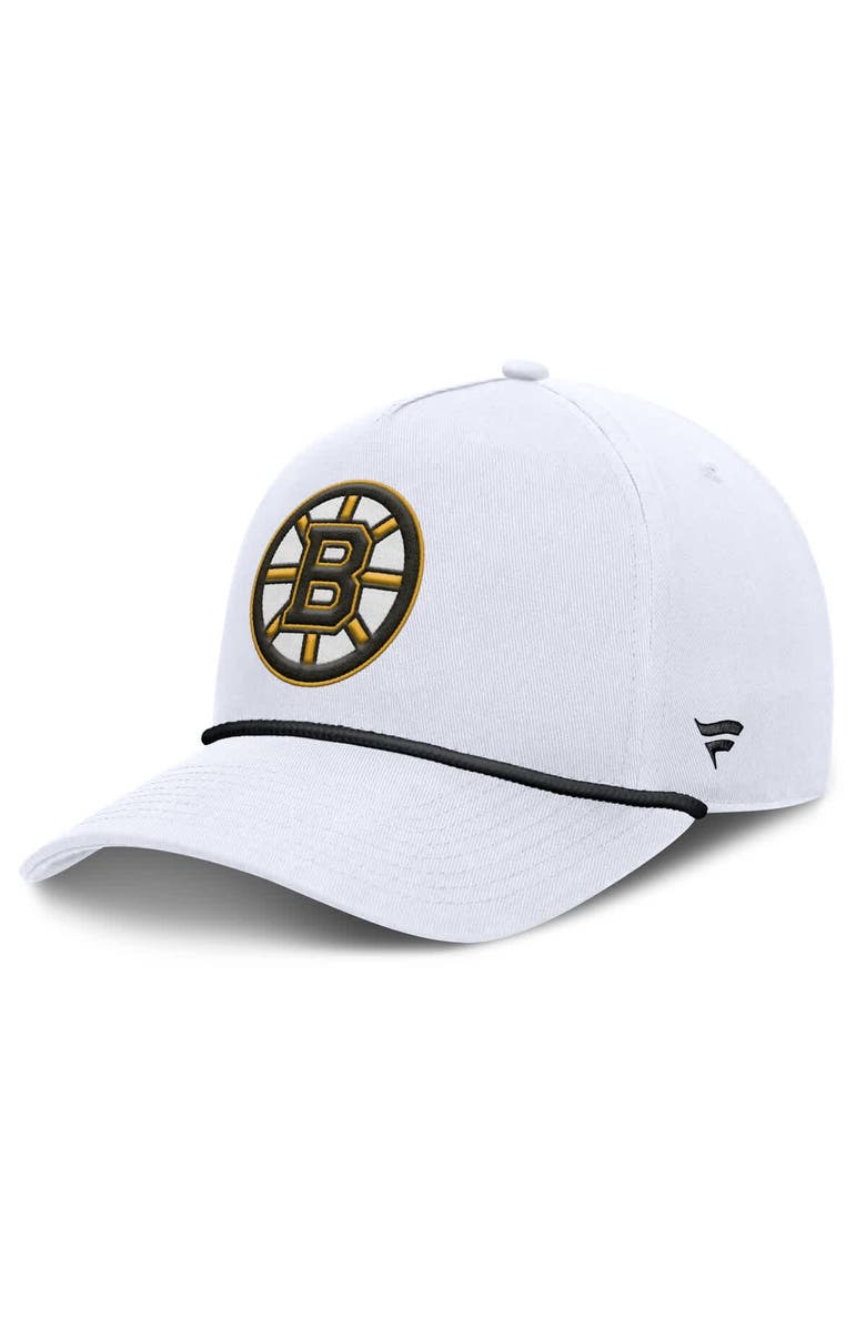 FANATICS Men's Fanatics White Boston Bruins Rope A-Frame Adjustable Hat, Main, color, White