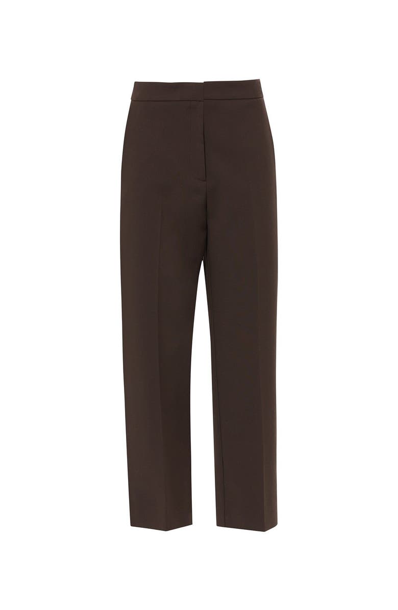 Gizia Carrot-Fit Trousers with Zipper and Logo Detail, Main, color, Brown