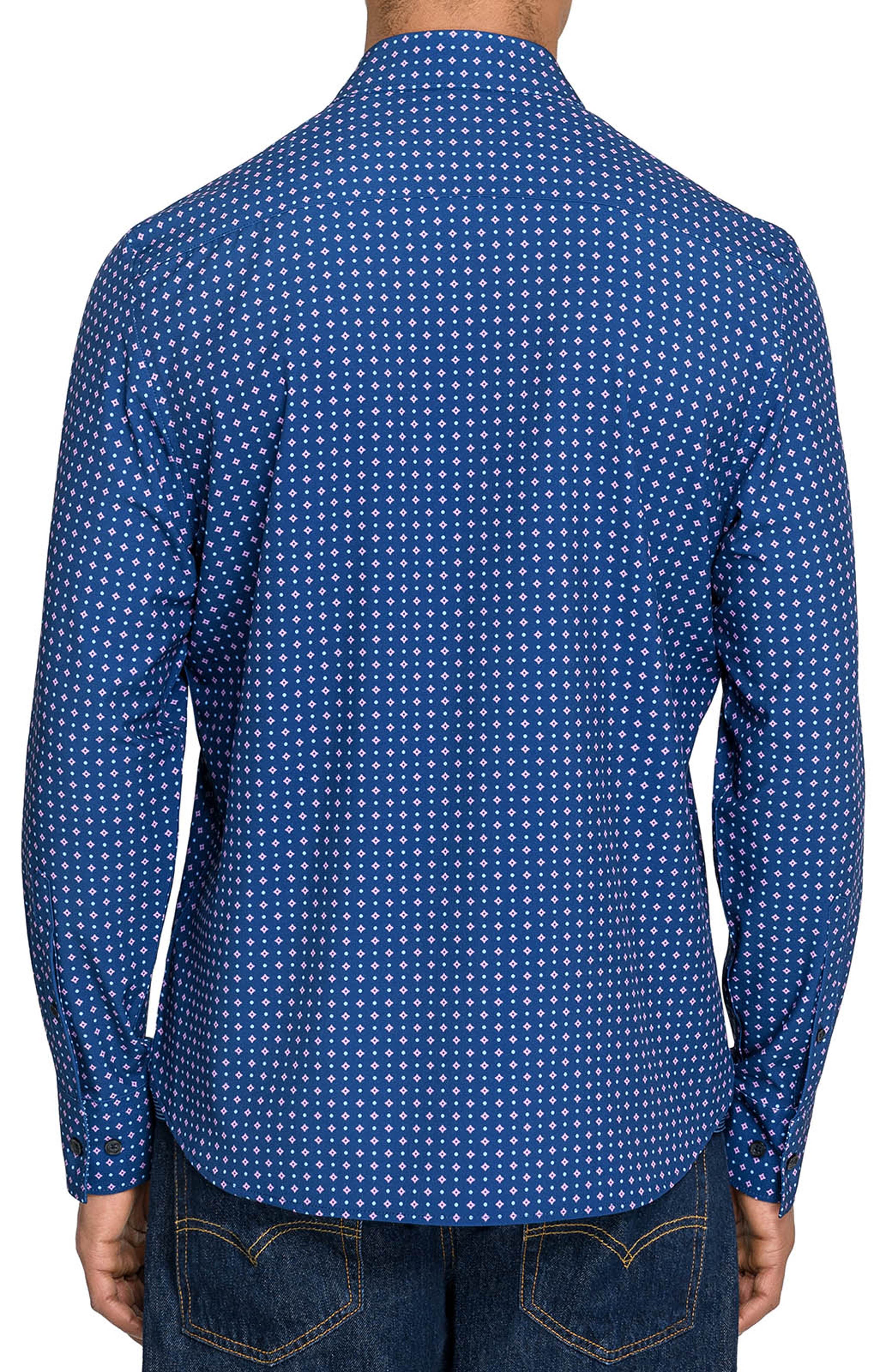 Slim Fit Diamond Dot Performance Long Sleeve Shirt - image 4