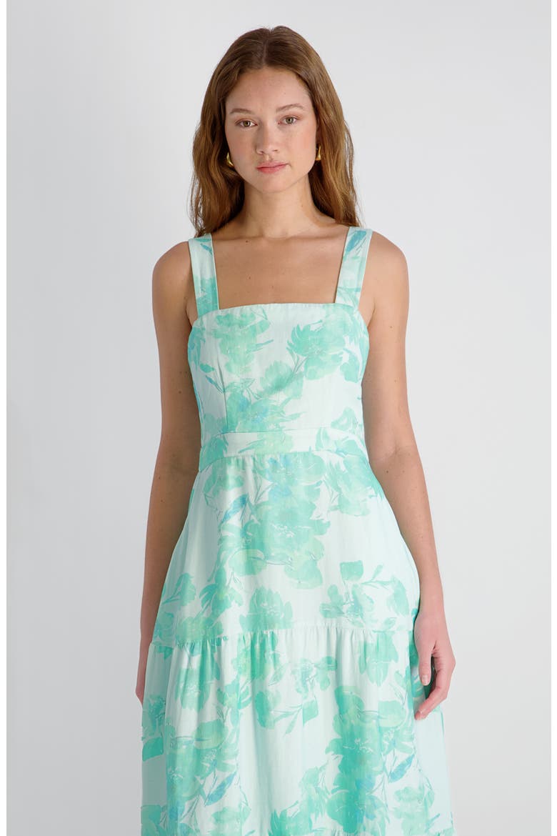 Sophie Fleur Tiered Maxi Dress, Alternate, color, MERMAID GREEN
