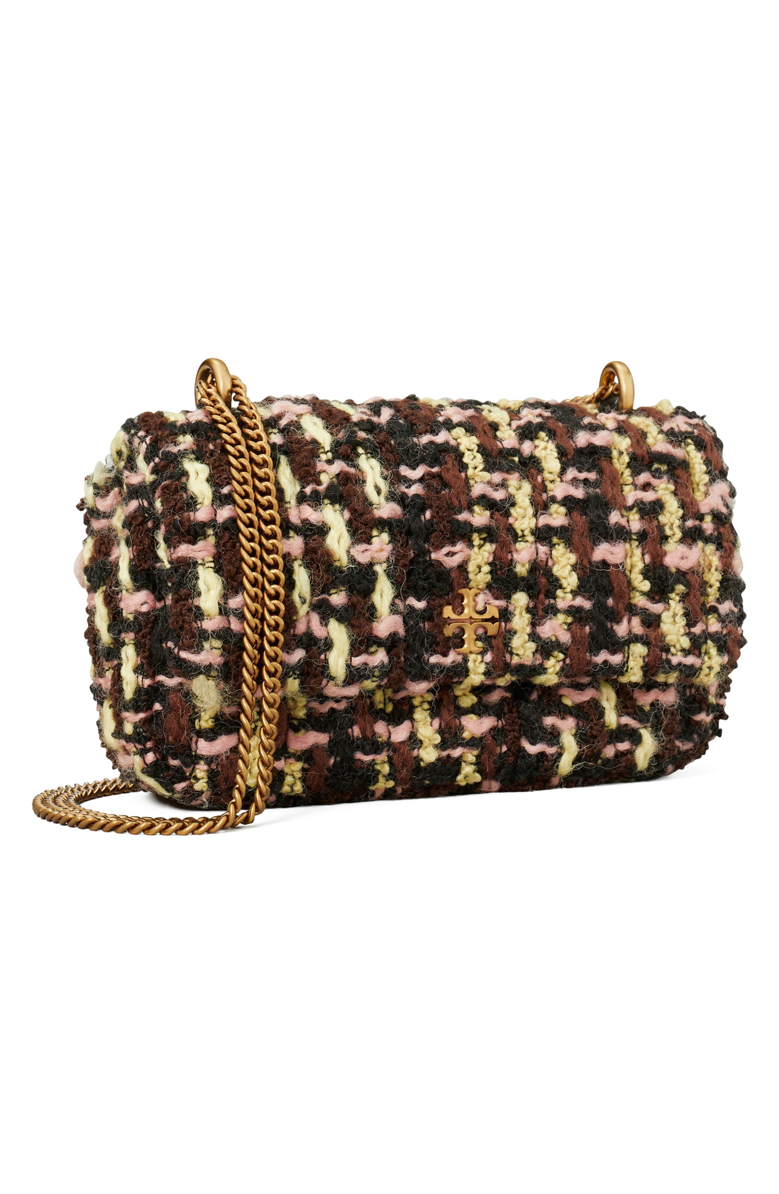 Tory Burch Mini Kira Tweed Shoulder Bag, Alternate, color, 