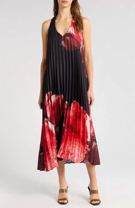 Luxury Lace Pleated Floral Dress