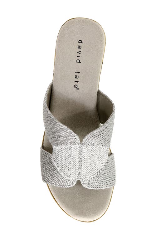 David Tate Vibe Wedge Slide Sandal In Silver