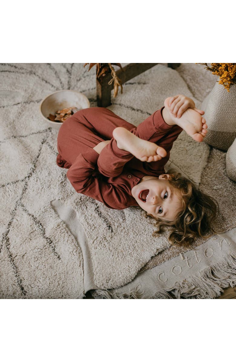 Lorena Canals Washable Rug Monstera, Alternate, color, Natural, Soil Brown