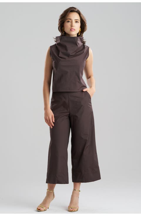 Techno Poplin Crop Funnel Top