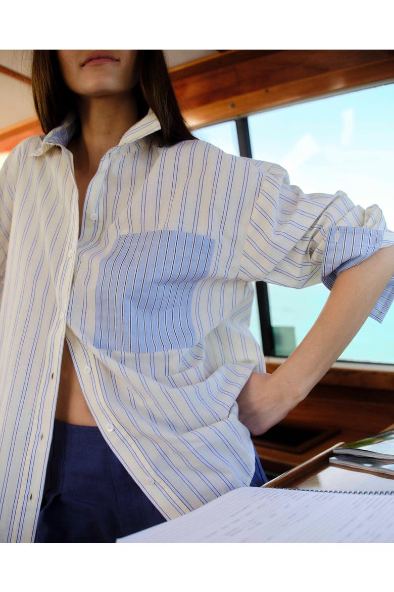 Penelope Button-Up Shirt, Alternate, color, Blue