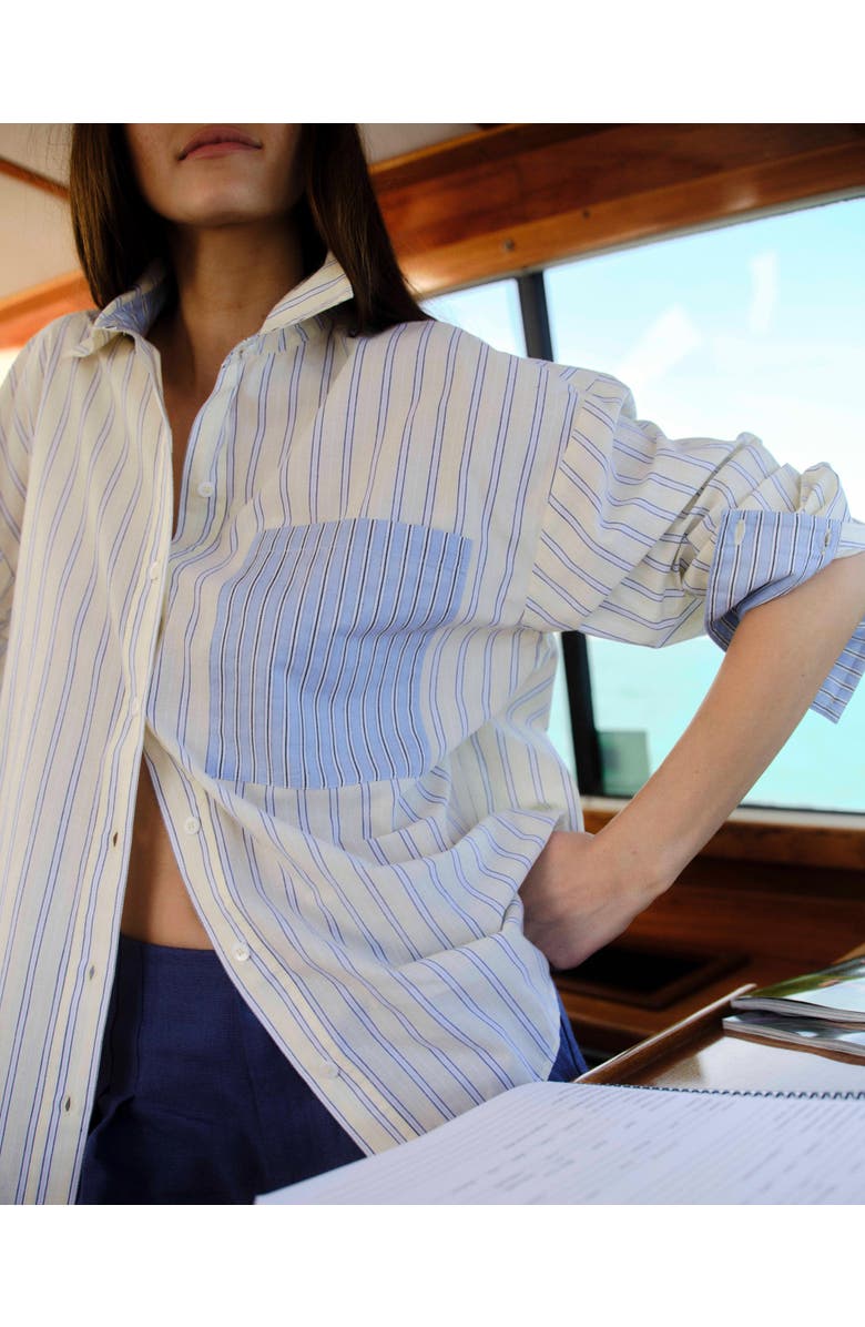 Cartolina Penelope Button-Up Shirt, Alternate, color, Blue